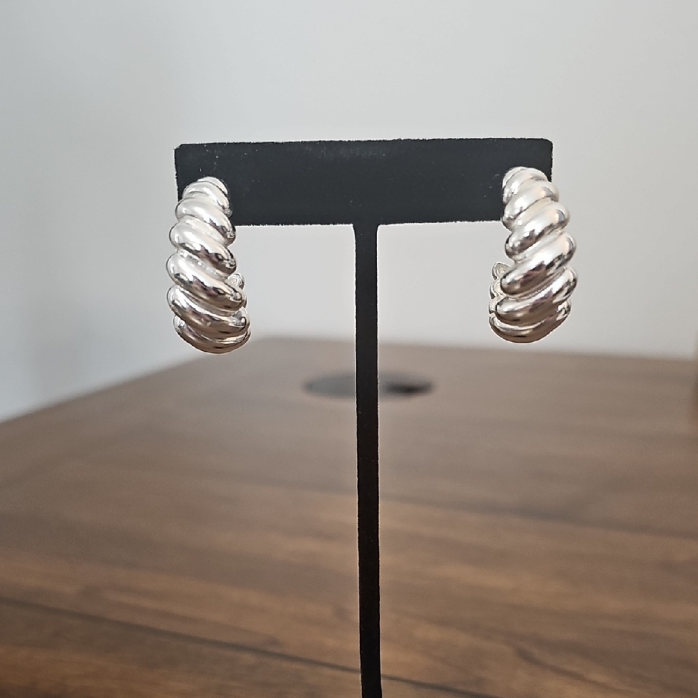 Silver Twisted Hoop Earrings From Asos